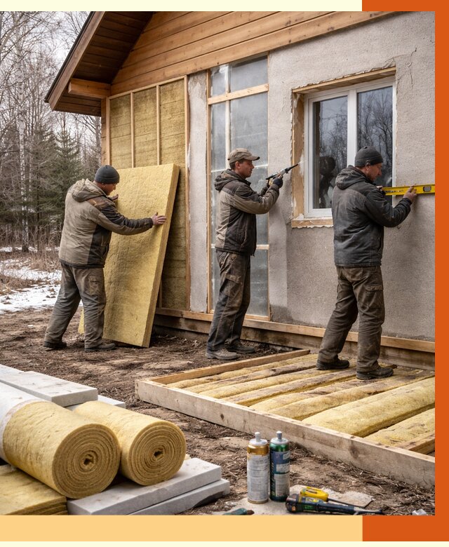Утепление дачного дома в Королёве от 4939 руб/м2 — недорого | ТепломастерКор