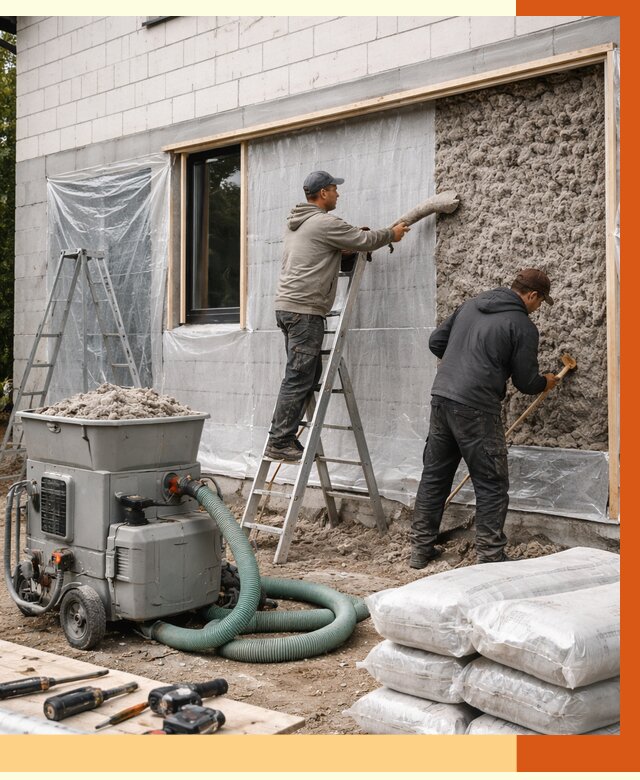 Утепление дома из газобетона эковатой в Королёве от 4679 руб./м2 | ТепломастерКор