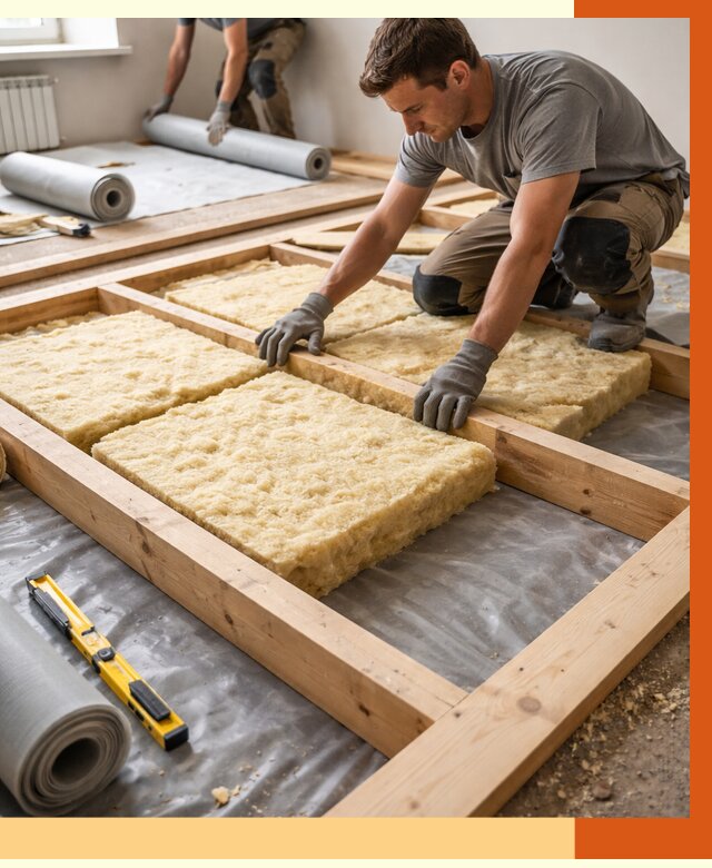 Утепление деревянного пола в Королёве от 1560 руб./м2 под ключ | ТепломастерКор