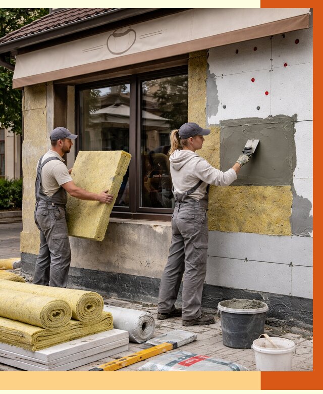 Утепление кафе в Королёве от 4367 руб/м2 — комплексно под ключ | ТепломастерКор